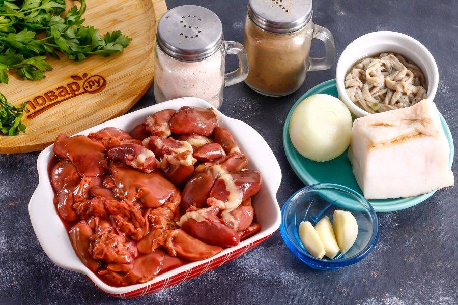 Рагу из куриных сердечек и печени – пошаговый фоторецепт