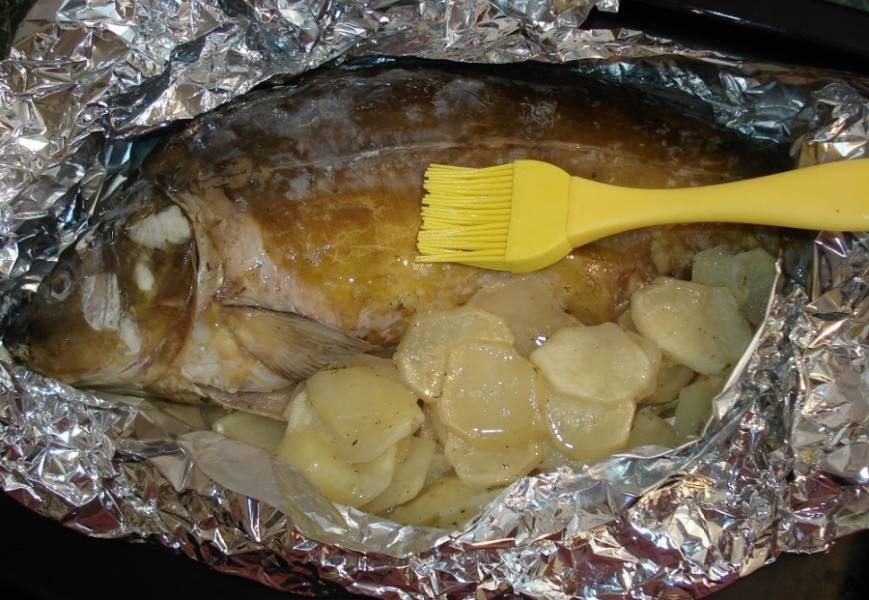 рыба в духовке, фаршированная гречкой, п/о, видео