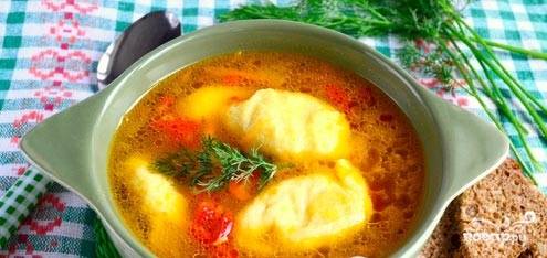 Постный суп с клецками
