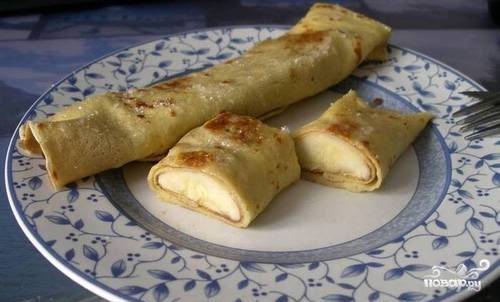 Блины с бананом (на молоке): рецепт с фото пошагово