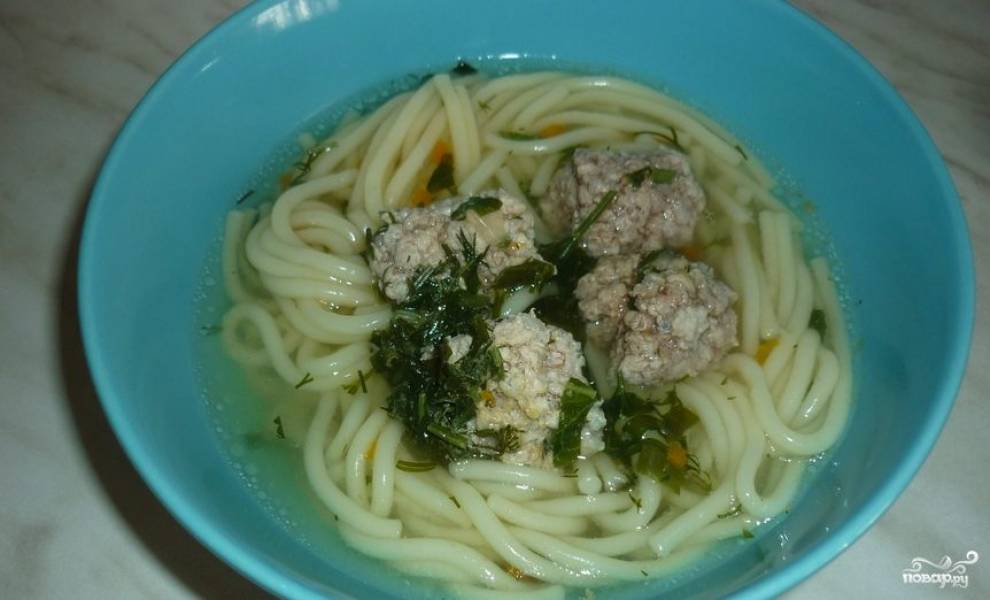 Суп с лапшой и фрикадельками рецепт с фото пошагово