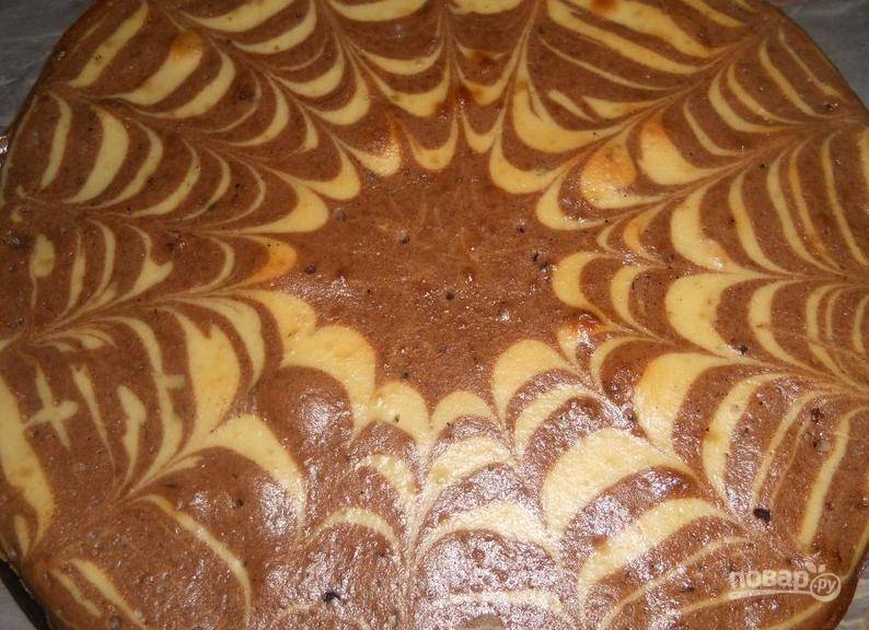 Пирог «Зебра» на кефире в духовке - пошаговый рецепт с фото | Зебра, Пирог, Кефир