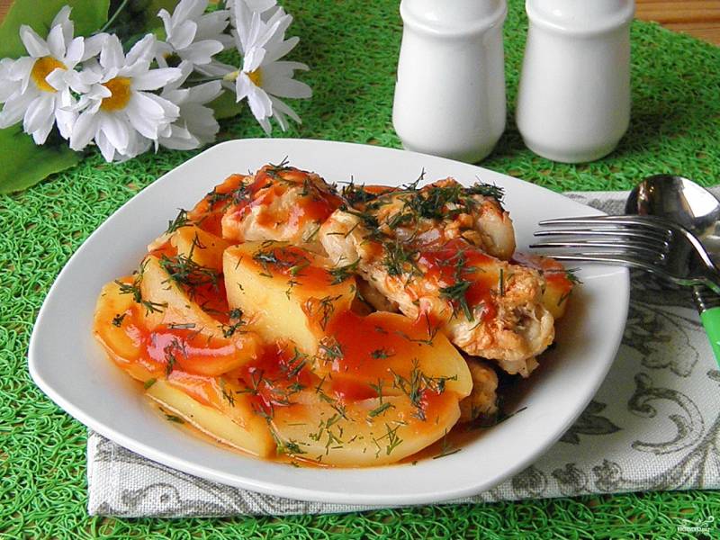 Рецепт: Соус из курицы с картошкой | густой и вкусный