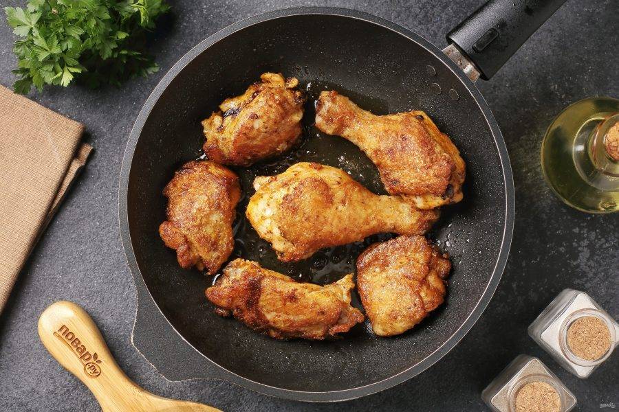 Рецепты жареной курицы на сковороде