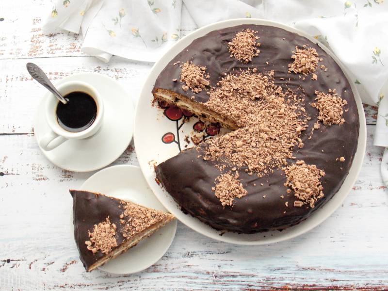 Пирог с какао и творожной начинкой — рецепт с фото пошагово