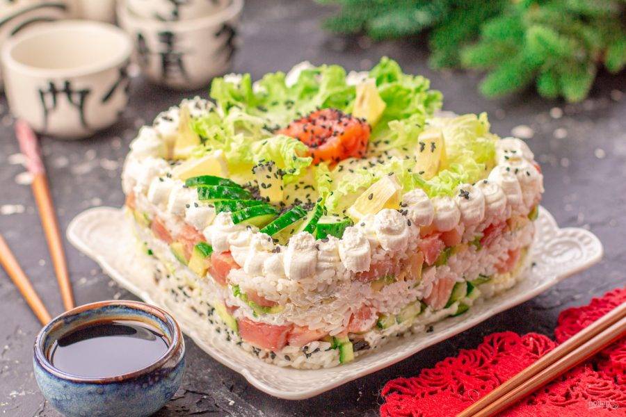 Торт-суши: экзотика быстрого приготовления для праздничного стола