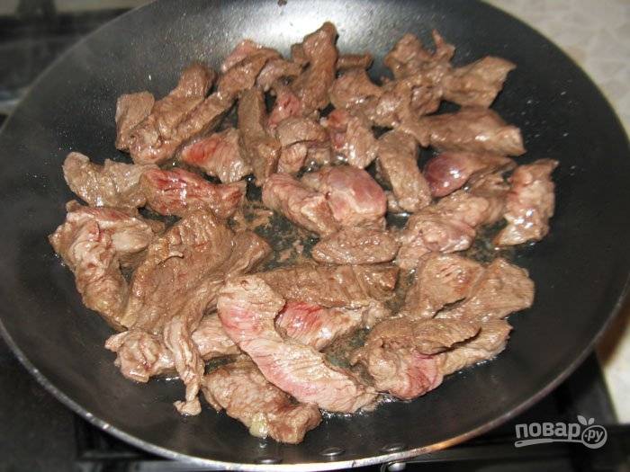 Рецепт пасты с говядиной на сковороде