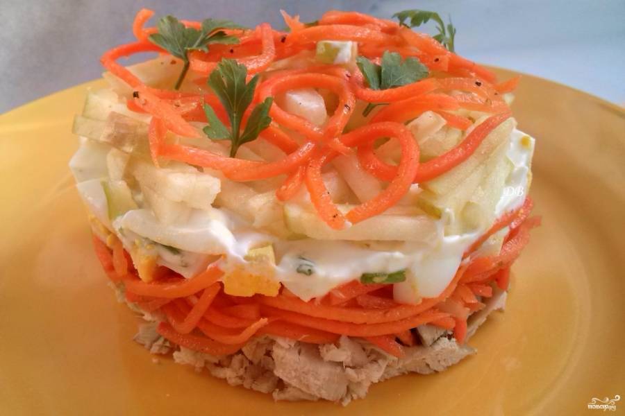 Салат с корейской морковкой и сыром