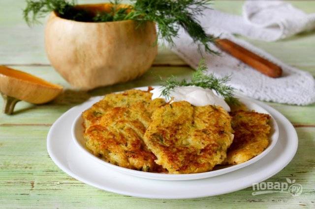 Оладьи с тыквой и картошкой