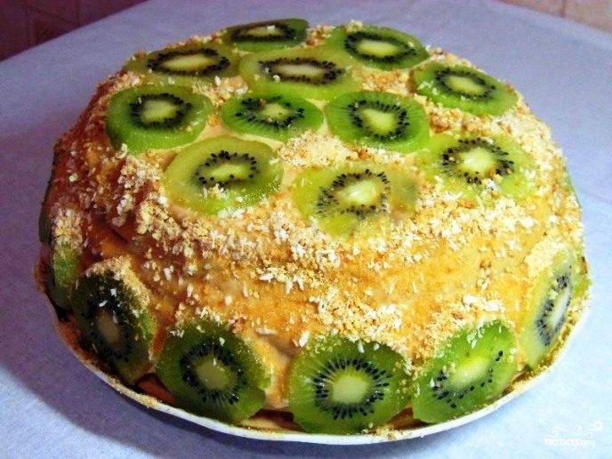 Бисквитный торт со сметанным кремом и фруктами вкусный рецепт с фото пошагово и видео - фотодетки.рф