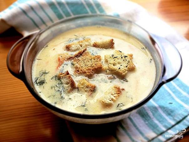 Супы с грибами и плавленым сыром