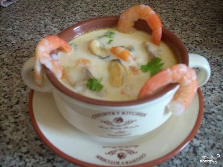 Крем-суп из морепродуктов со сливками – Пошаговый рецепт приготовления с фотографиями