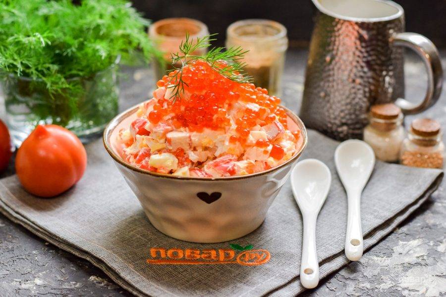 Слоеный салат из красной икры рецепт – Европейская кухня: Салаты. «Еда»