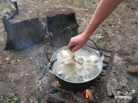 Уха на костре с дымком