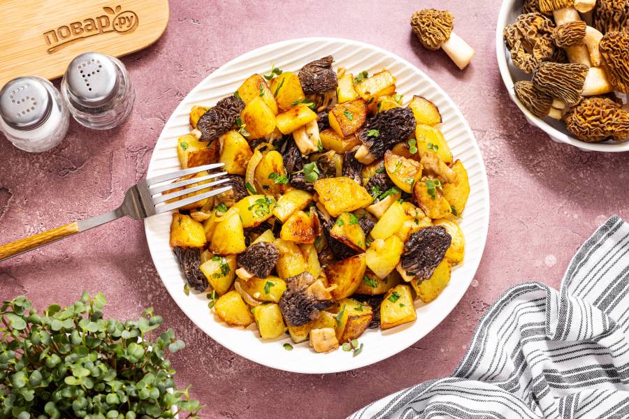 Сморчки, жареные с картошкой