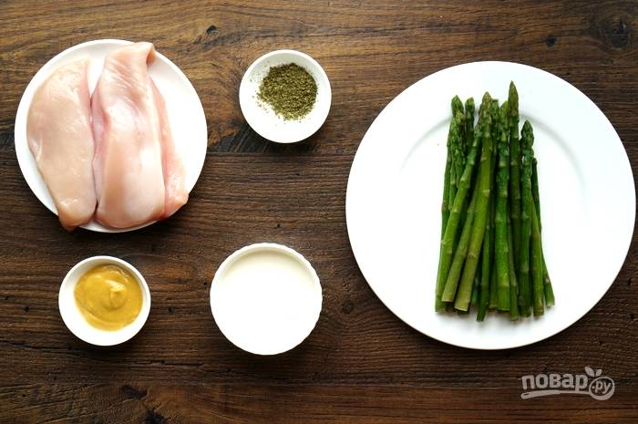 Куриная грудка со спаржей и сливочным соусом — рецепт с фото пошагово