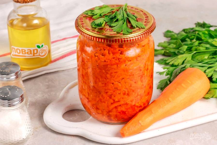 Икра из моркови с томатной пастой