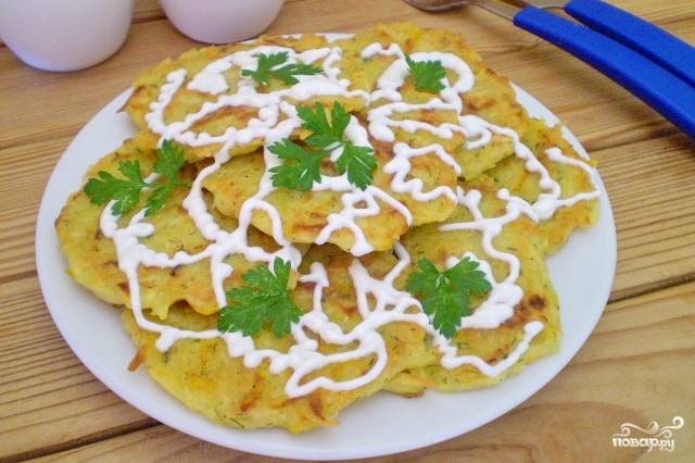 Оладьи с тыквой и картошкой