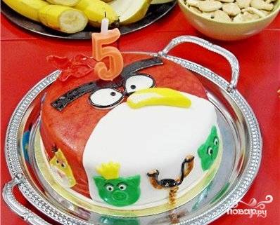 Торт Angry Birds на двоечке.
