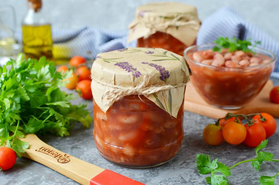 Салат из фасоли в томатном соусе, пошаговый рецепт на ккал, фото, ингредиенты - nadin_z08