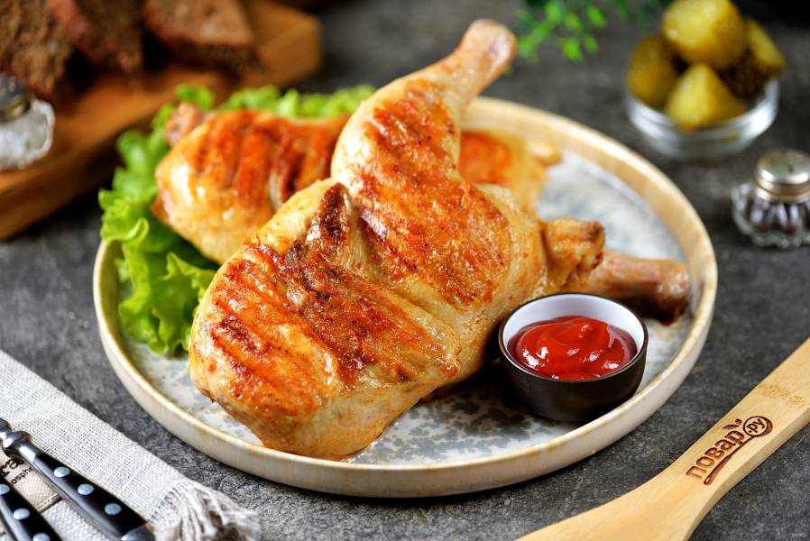 Цыплёнок-Корнишон с овощами в духовке