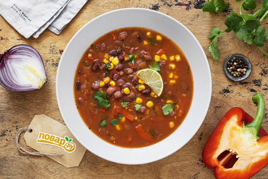 Готовим мексиканский суп с фасолью