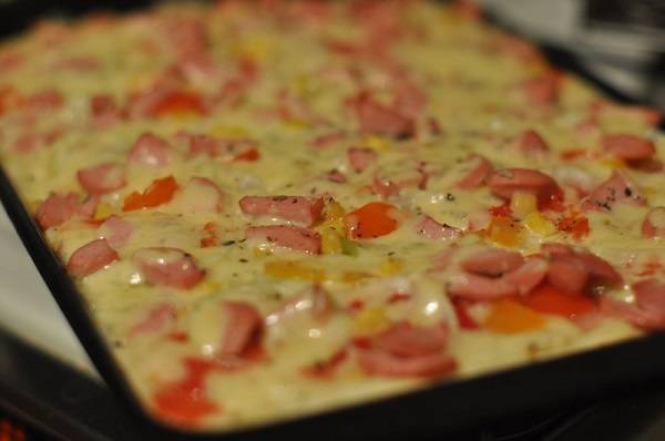 Домашняя пицца на кефире, пошаговый рецепт на ккал, фото, ингредиенты - Ксения