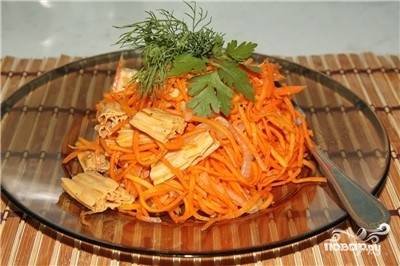 Рецепт: Салат из соевой спаржи фучжу - с морковью