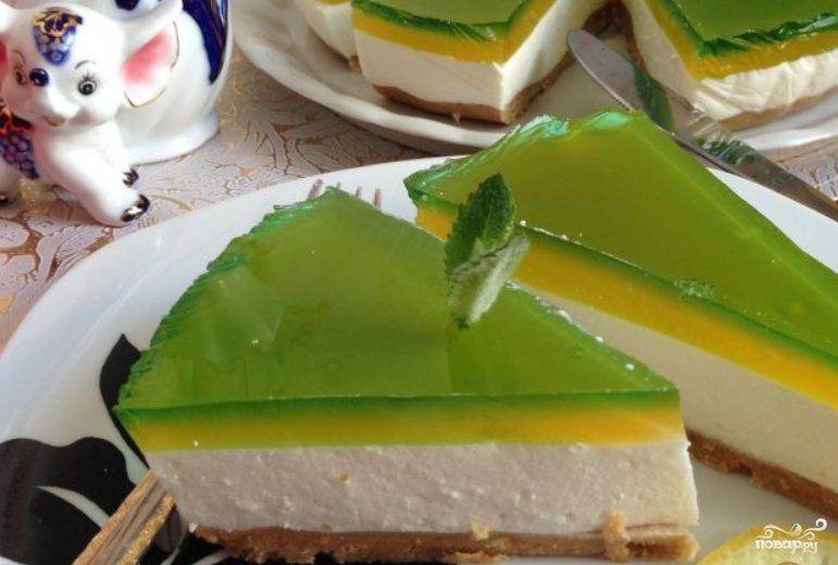 Желейный торт с лаймом (без выпечки) - пошаговый рецепт с фото