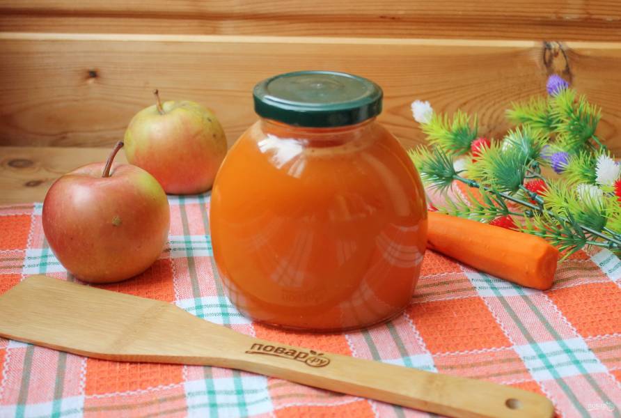 Морковно-яблочный сок на зиму