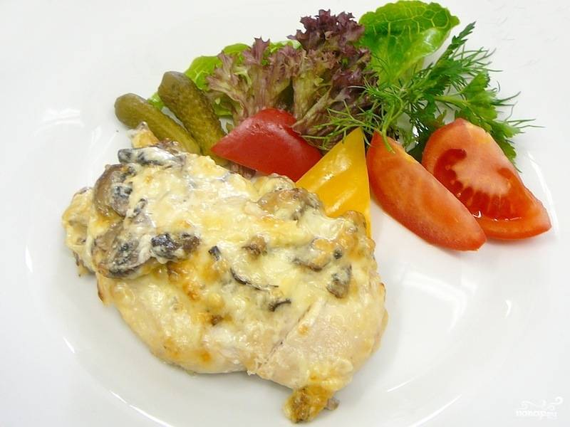 Сочная курица с картошкой и грибами в духовке – пошаговый фото рецепт