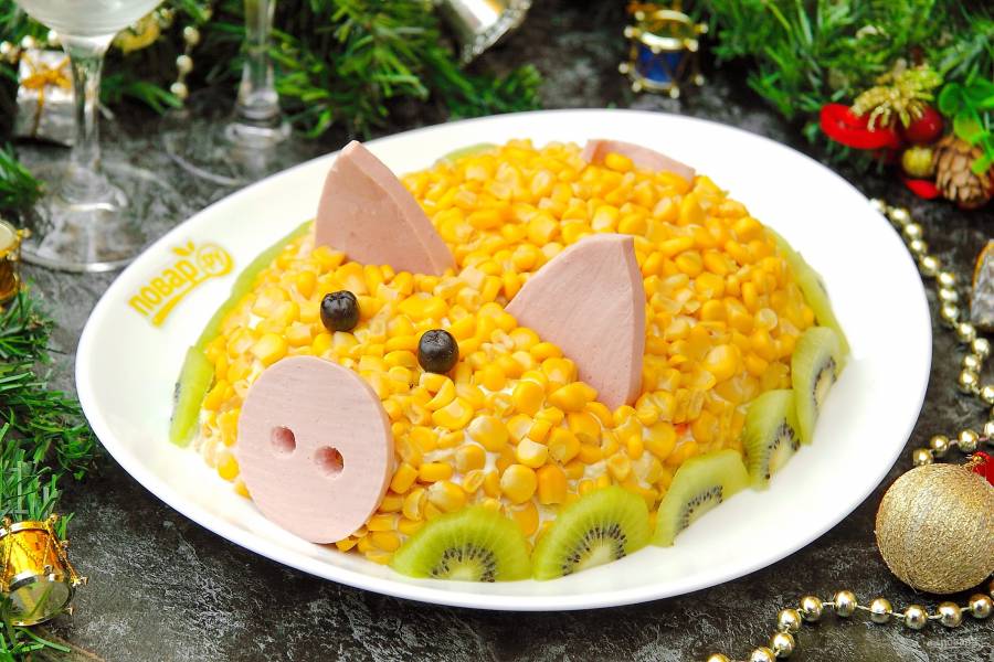 Салат Новогодняя свинка