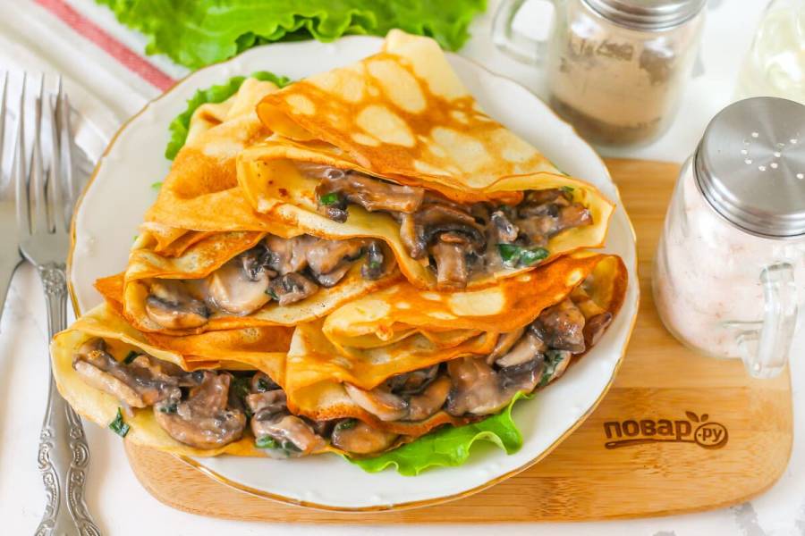 Блины с грибами