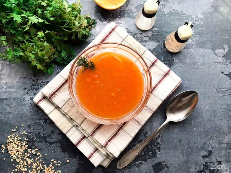 Морковно-апельсиновый суп готов. Приятного аппетита!