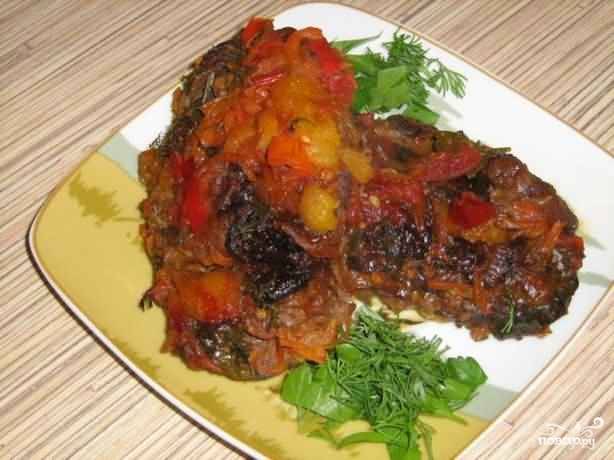 Рецепт: свинина по-кавказски с тушеными овощами