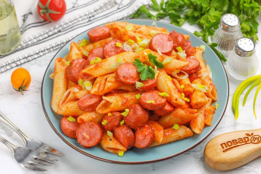 Вкусная вермишель с сосисками – пошаговый рецепт приготовления с фото