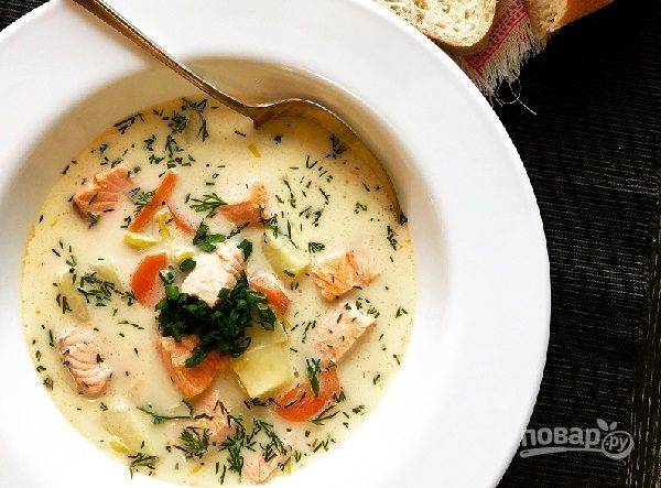Финский сливочный суп с лососем – пошаговый рецепт приготовления с фото