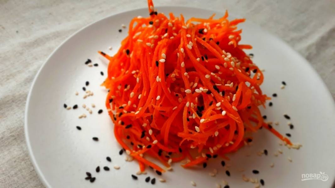 Корейская морковь с мясом