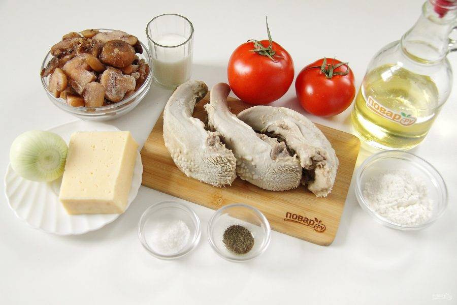 Рецепт запеченного говяжьего языка с сыром и кухонная техника, мебель, посуда, рецепты приготовления, дизайн кухни