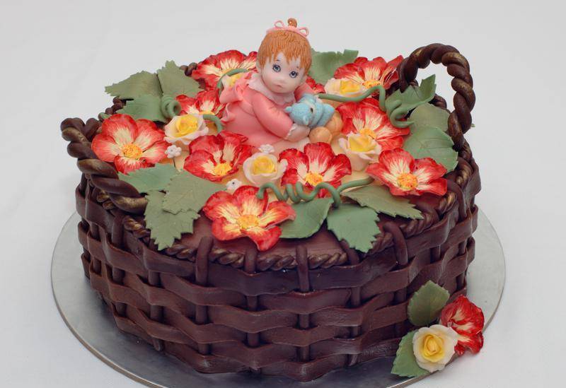 Торт с цветами из мастики (78 фото)