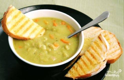 Рецепт: Гороховый суп с кроликом - Нежный,очень наваристый и вкусный суп.