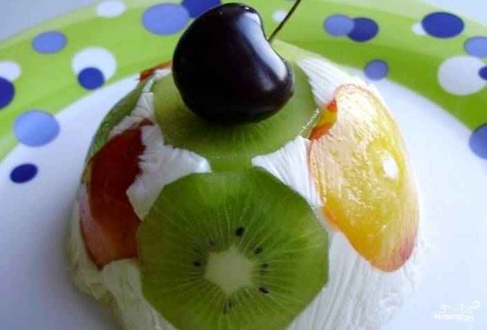 ПП Творожный десерт с фруктами без выпечки
