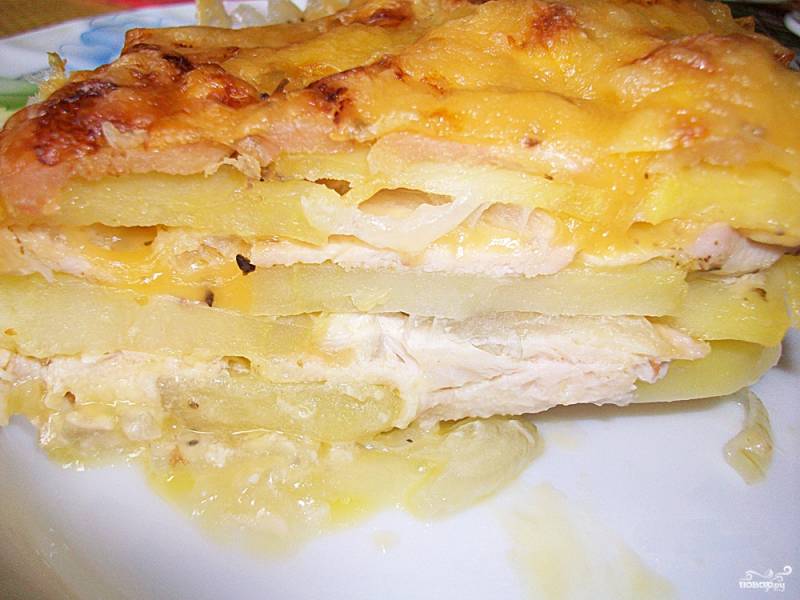 Рецепт свинины «по-французски» с картошкой и сыром в духовке