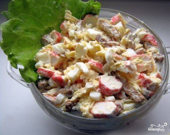 Крабовый салат с фасолью - пошаговый рецепт с фото