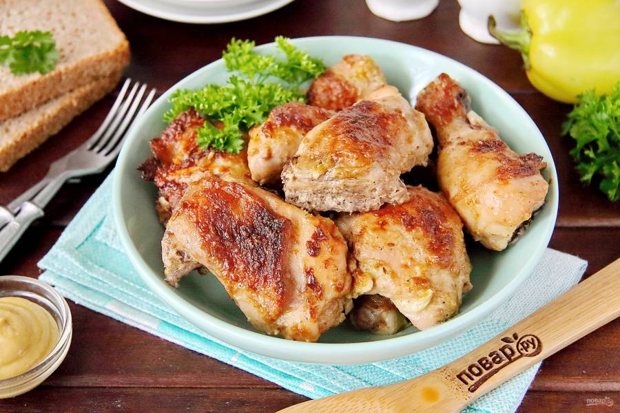 Лучшая курица в горчично-соево-медовом маринаде с горчицей «махеевъ».