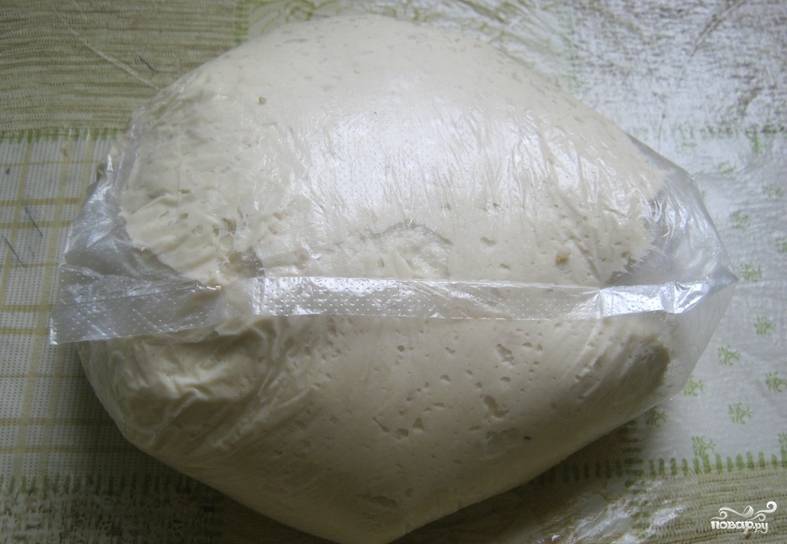Перекладываем тесто в полиэтиленовый пакет. Кладем пакет в холодильник на 3 часа. По истечении времени тесто готово "к работе"!