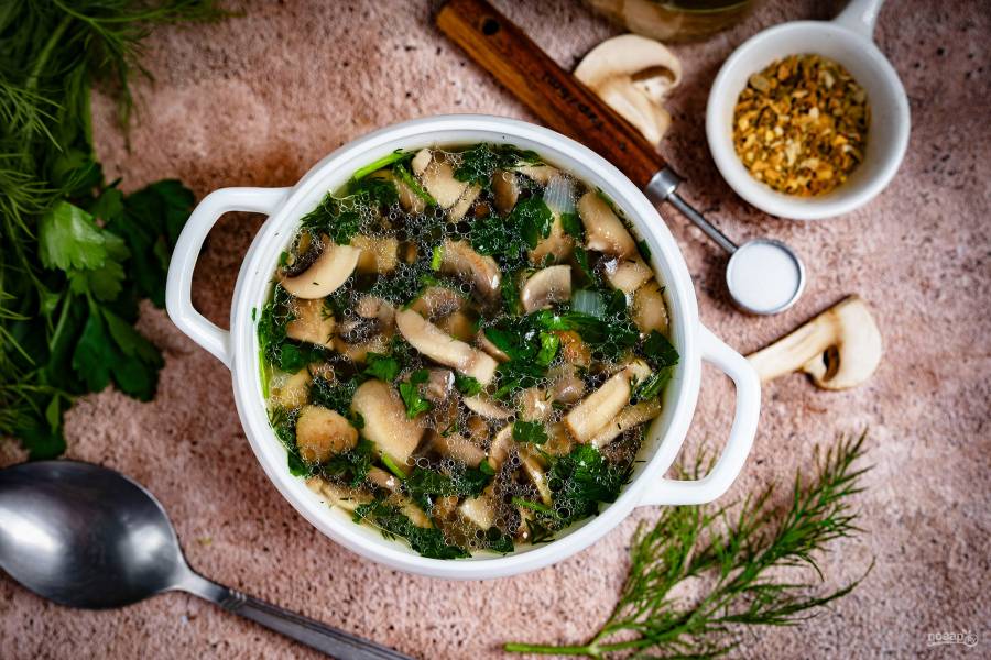 Постный грибной суп