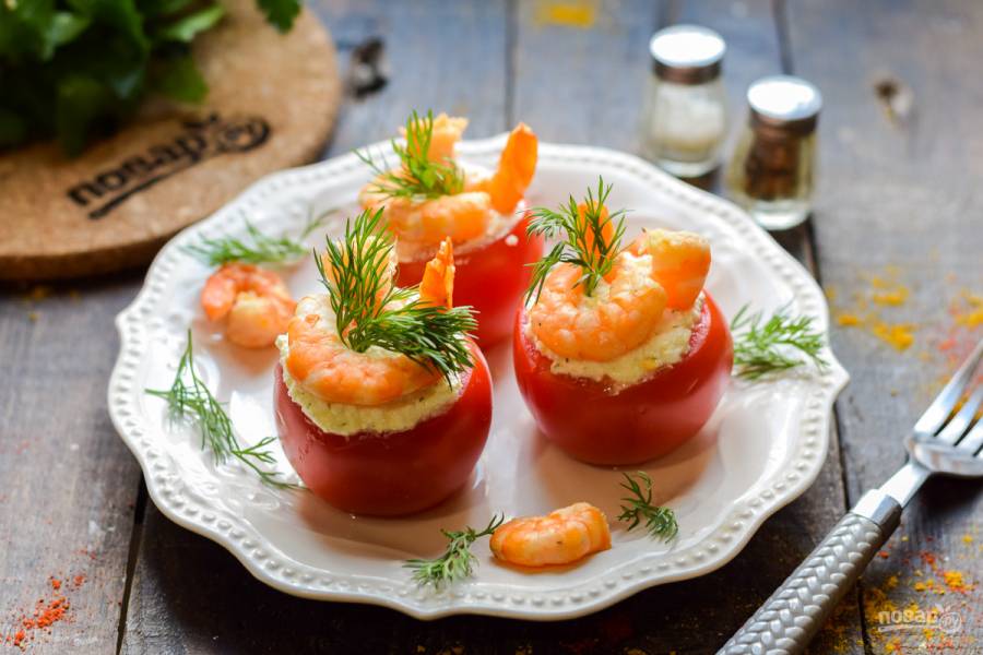 Рецепт: фаршировка помидоров печенью трески - блюдо для любителей рыбы