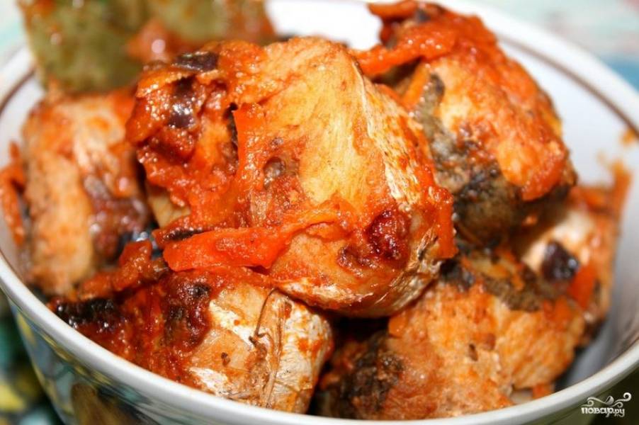 Минтай тушеный с овощами