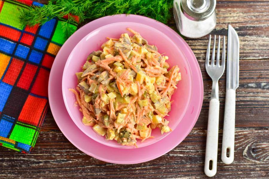 Салат с куриными сердечками и морковкой - 5 пошаговых фото в рецепте